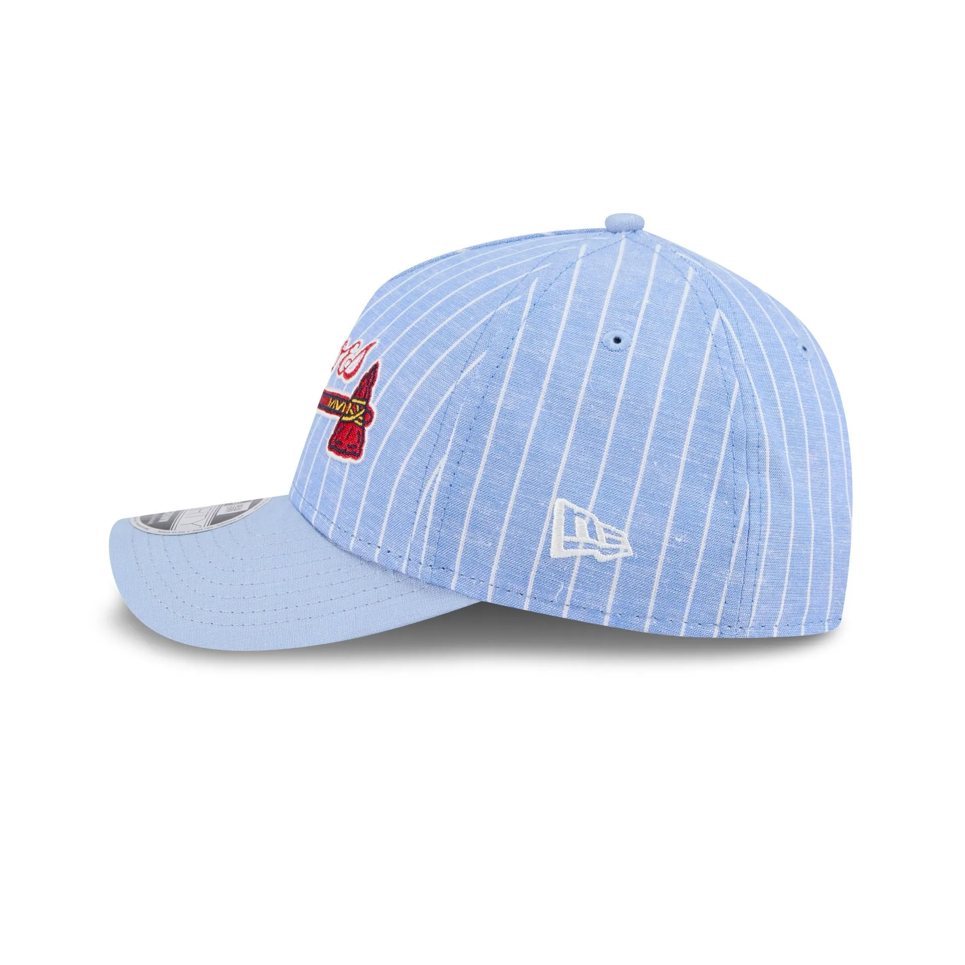 Atlanta Braves Pinstripe Linen 9FORTY M-Crown A-Frame Snapback Hat sold by New Era product image thumbnail 4
