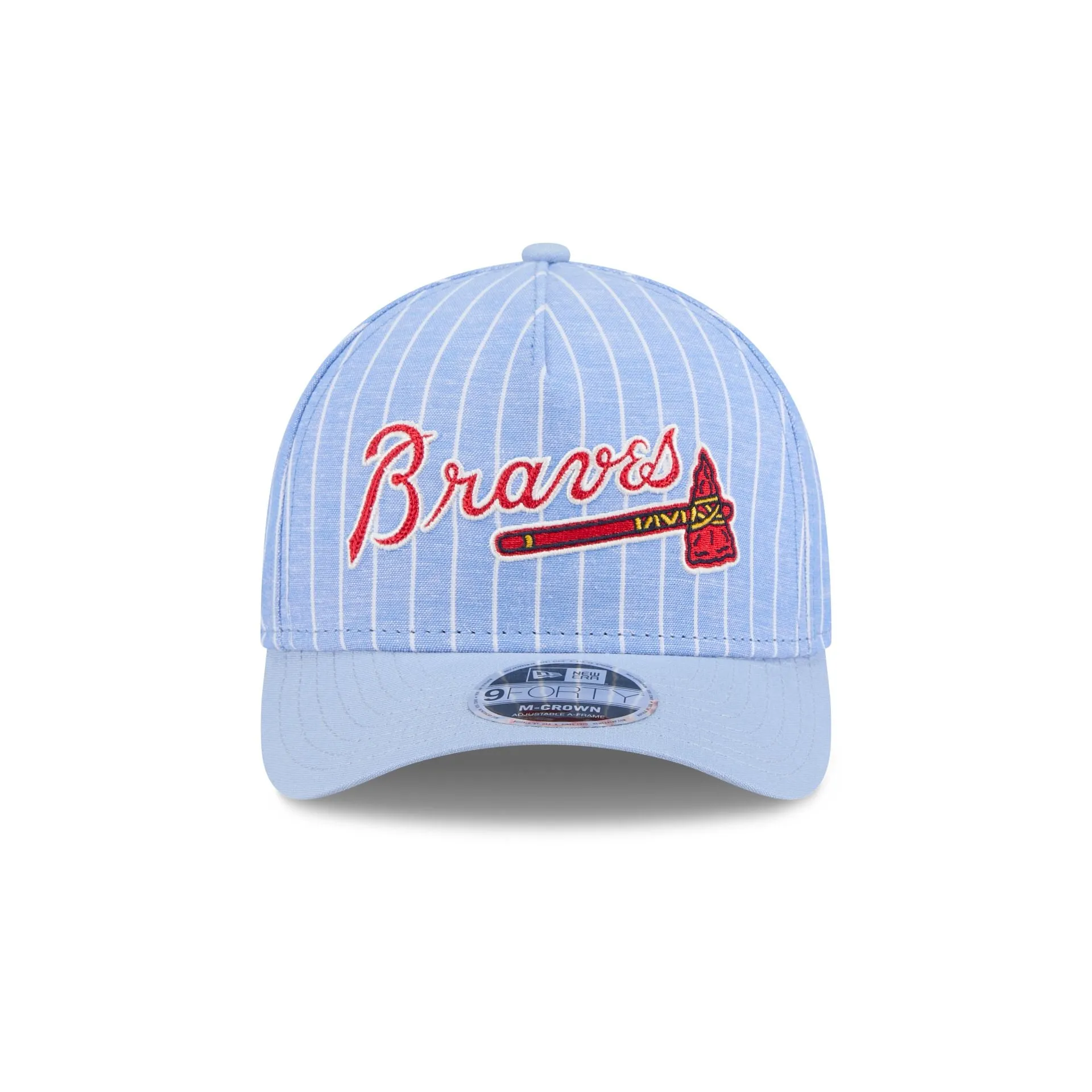 Atlanta Braves Pinstripe Linen 9FORTY M-Crown A-Frame Snapback Hat sold by New Era product image thumbnail 2