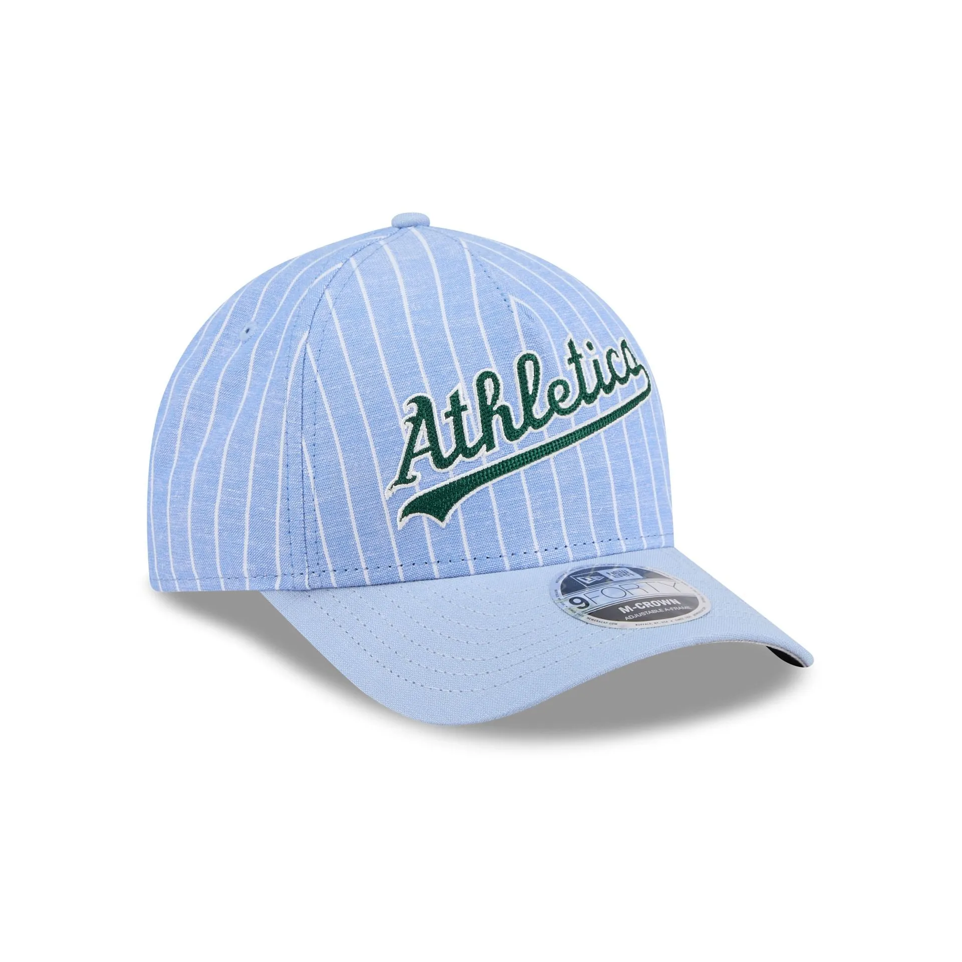 Oakland Athletics Pinstripe Linen 9FORTY M-Crown A-Frame Snapback Hat sold by New Era product image thumbnail 3