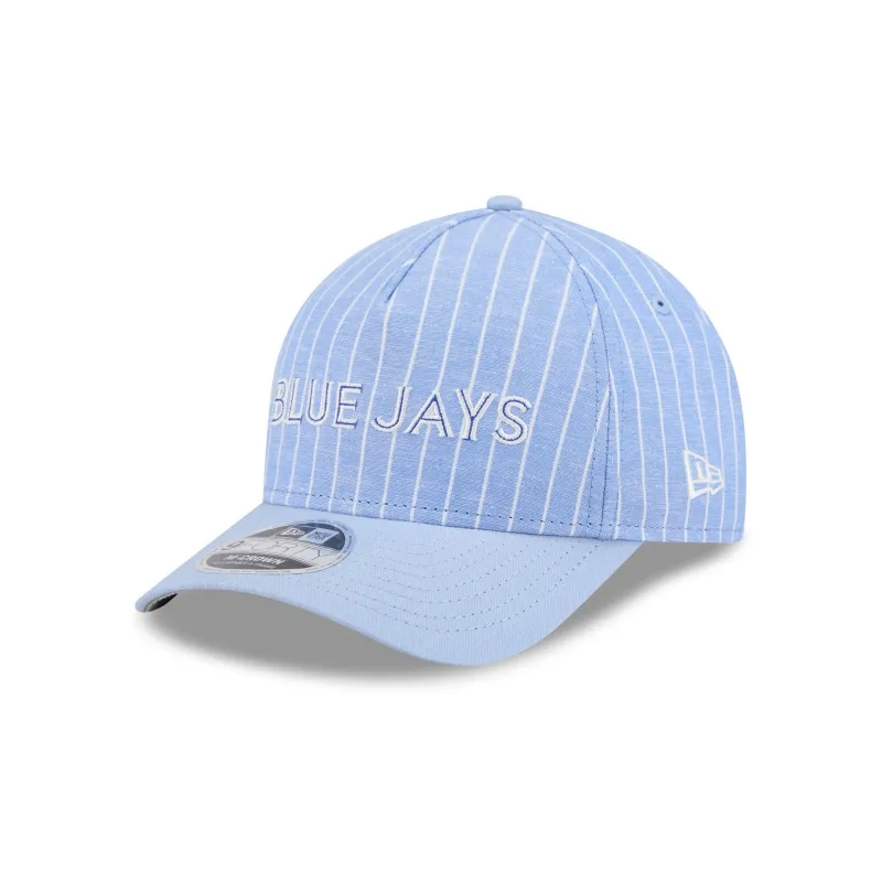 Toronto Blue Jays Pinstripe Linen 9FORTY M-Crown A-Frame Snapback Hat sold by New Era