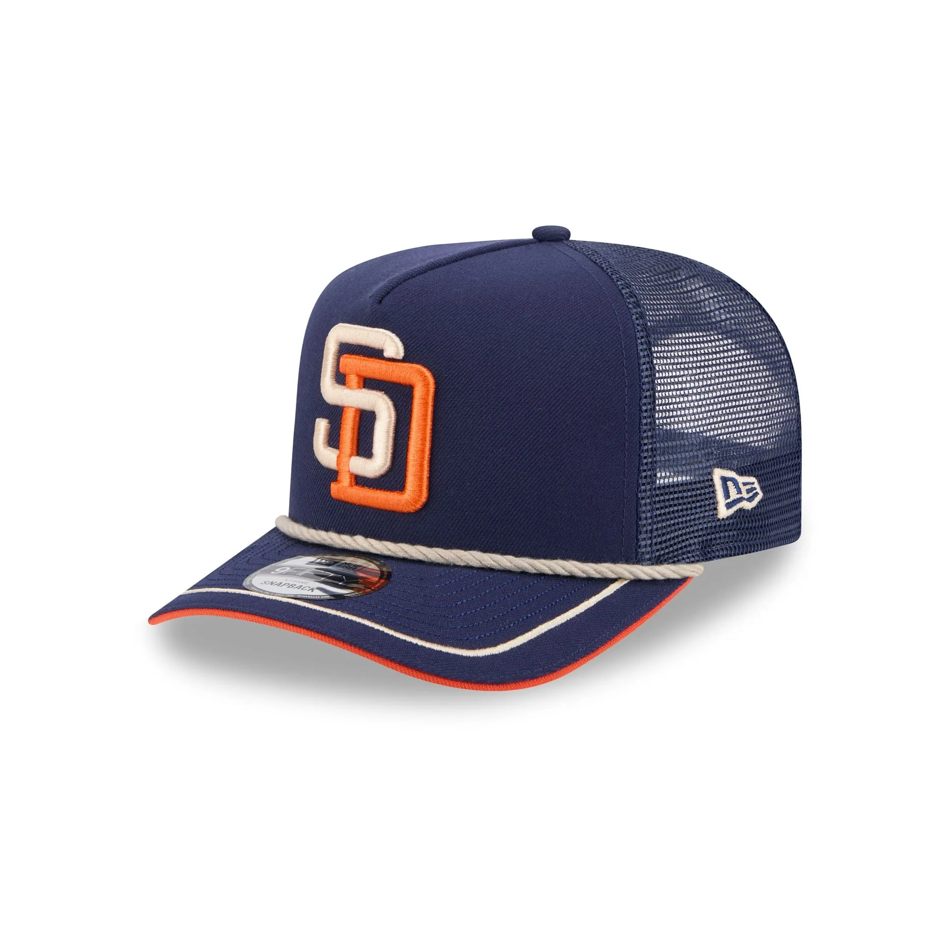San Diego Padres Vintage Team Rope 9FIFTY A-Frame Trucker sold by New Era