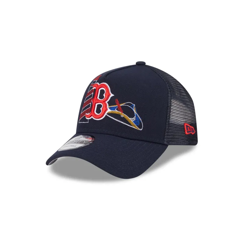 Boston Red Sox State Stitch 9FORTY A-Frame Trucker Hat sold by New Era