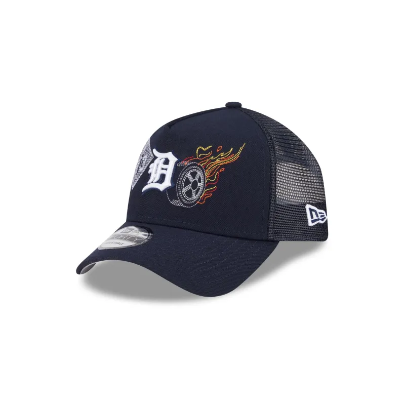 Detroit Tigers State Stitch 9FORTY A-Frame Trucker Hat sold by New Era
