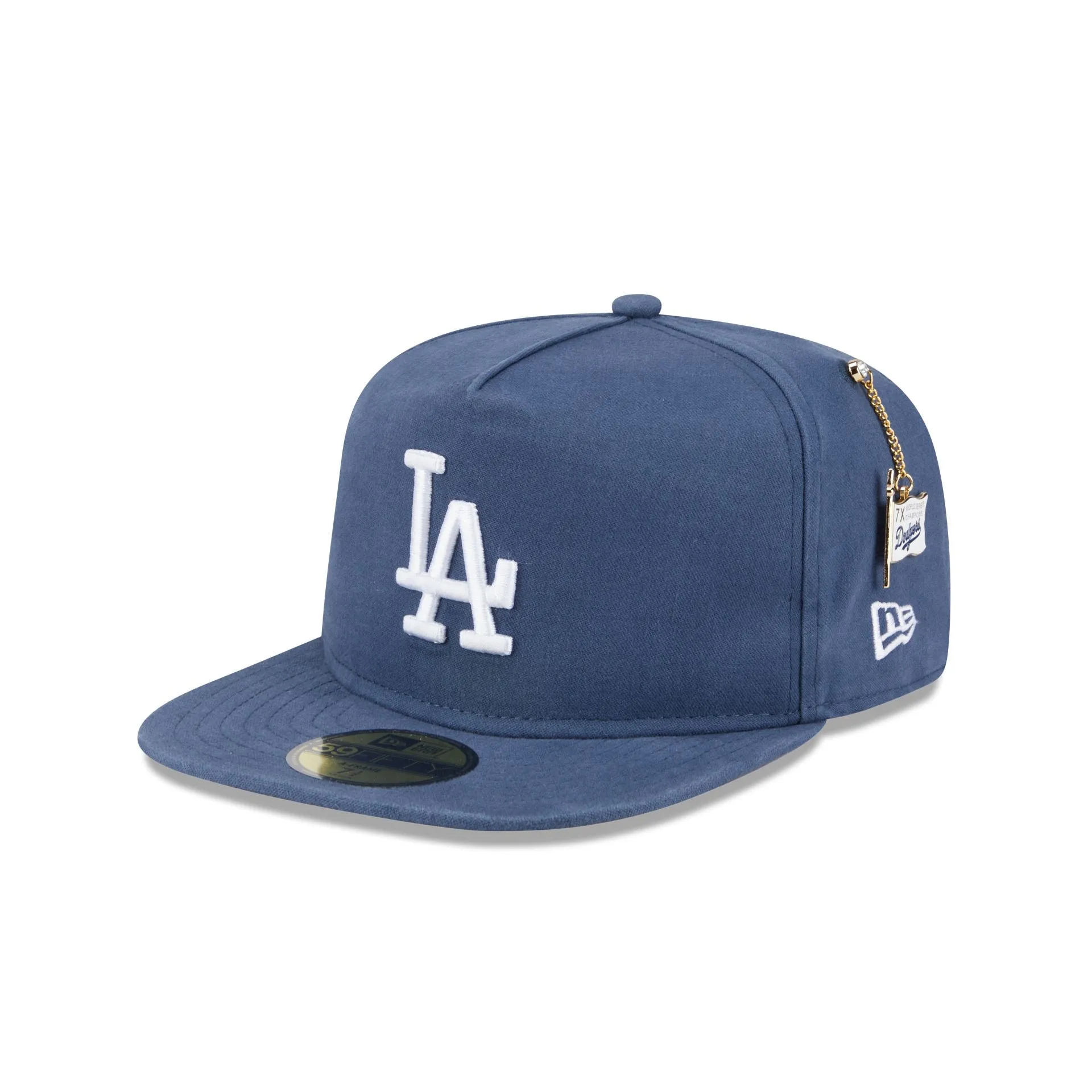 Los Angeles Dodgers Championship Side Flag 59FIFTY A-Frame Fitted Hat sold by New Era