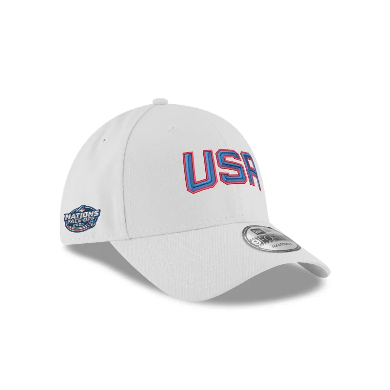 USA 2025 4 Nations Face-Off White 9FORTY Adjustable Hat sold by New Era