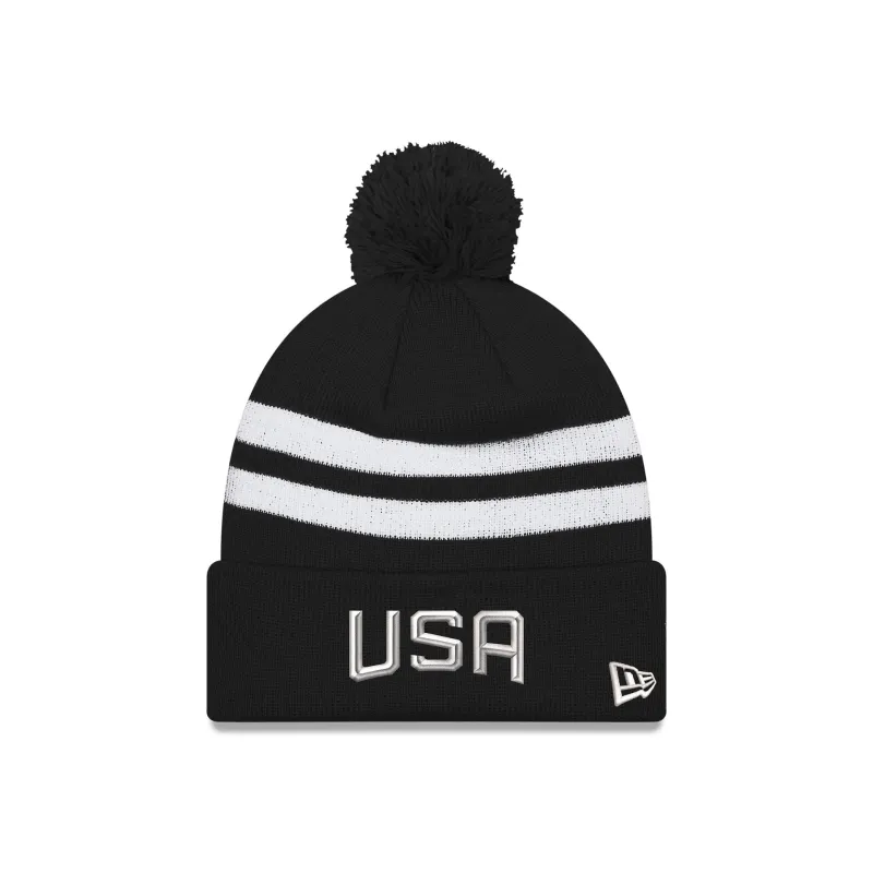 USA 2025 4 Nations Face-Off Pom Knit Hat made by New Era