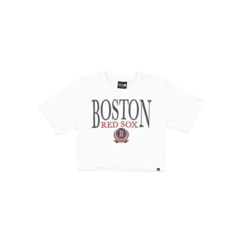 Boston Red Sox Throwback Prep Women's Cropped T-Shirt sold by New Era