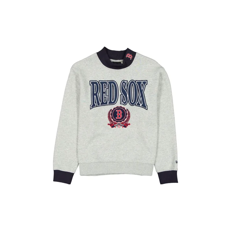 Boston Red Sox Throwback Prep Women's Mockneck Sweatshirt sold by New Era