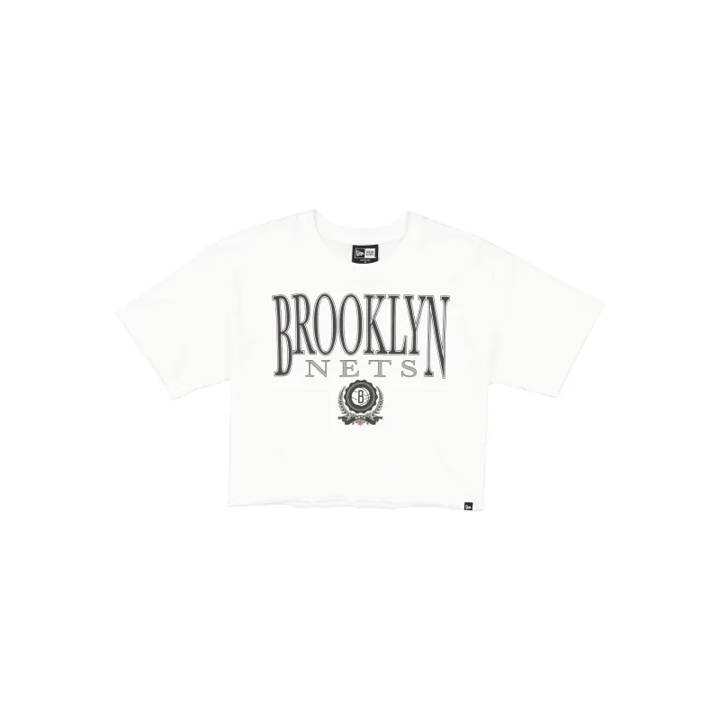 Brooklyn Nets Throwback Prep Women's Cropped T-Shirt sold by New Era