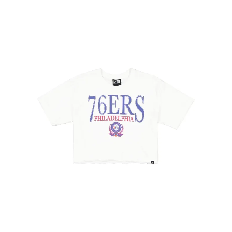 Philadelphia 76ers Throwback Prep Women's Cropped T-Shirt sold by New Era