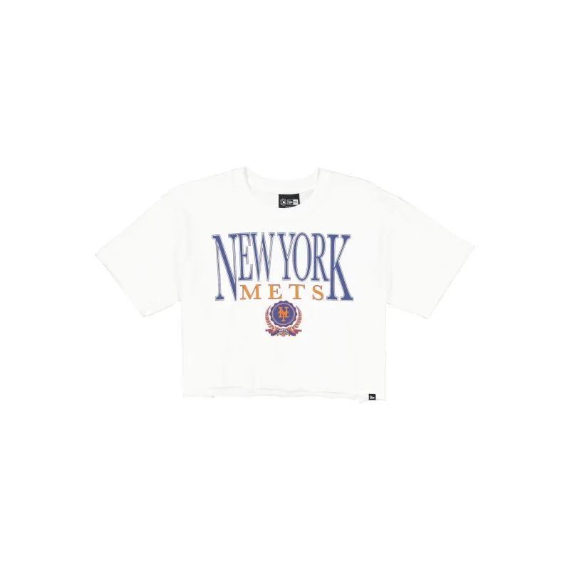 New York Mets Throwback Prep Women's Cropped T-Shirt sold by New Era