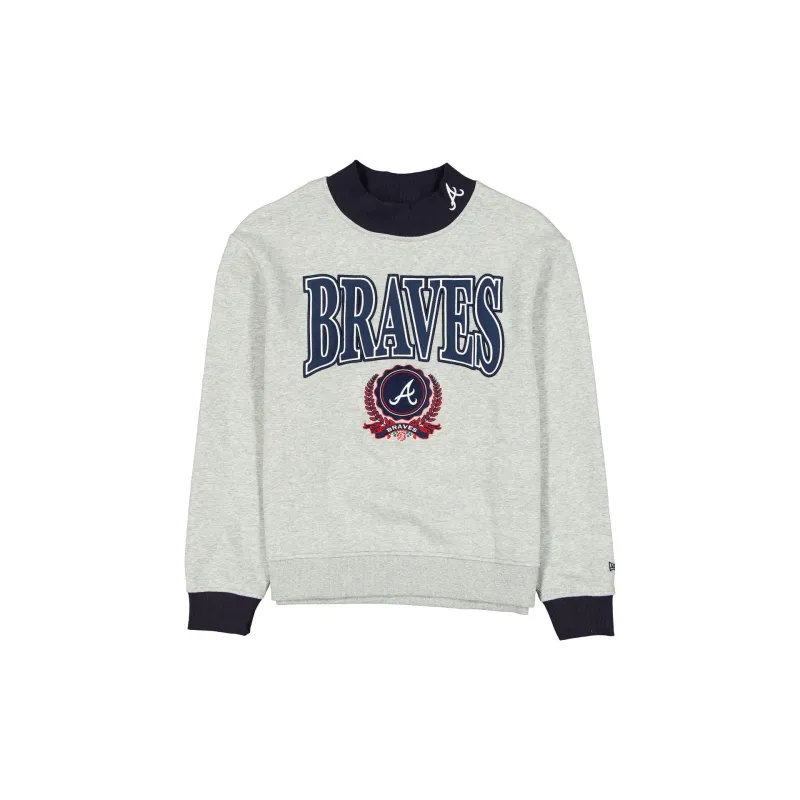 Atlanta Braves Throwback Prep Women's Mockneck Sweatshirt sold by New Era