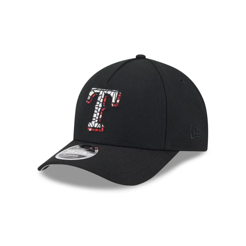 Texas Rangers Stained Glass 9FORTY M-Crown A-Frame Snapback Hat sold by New Era