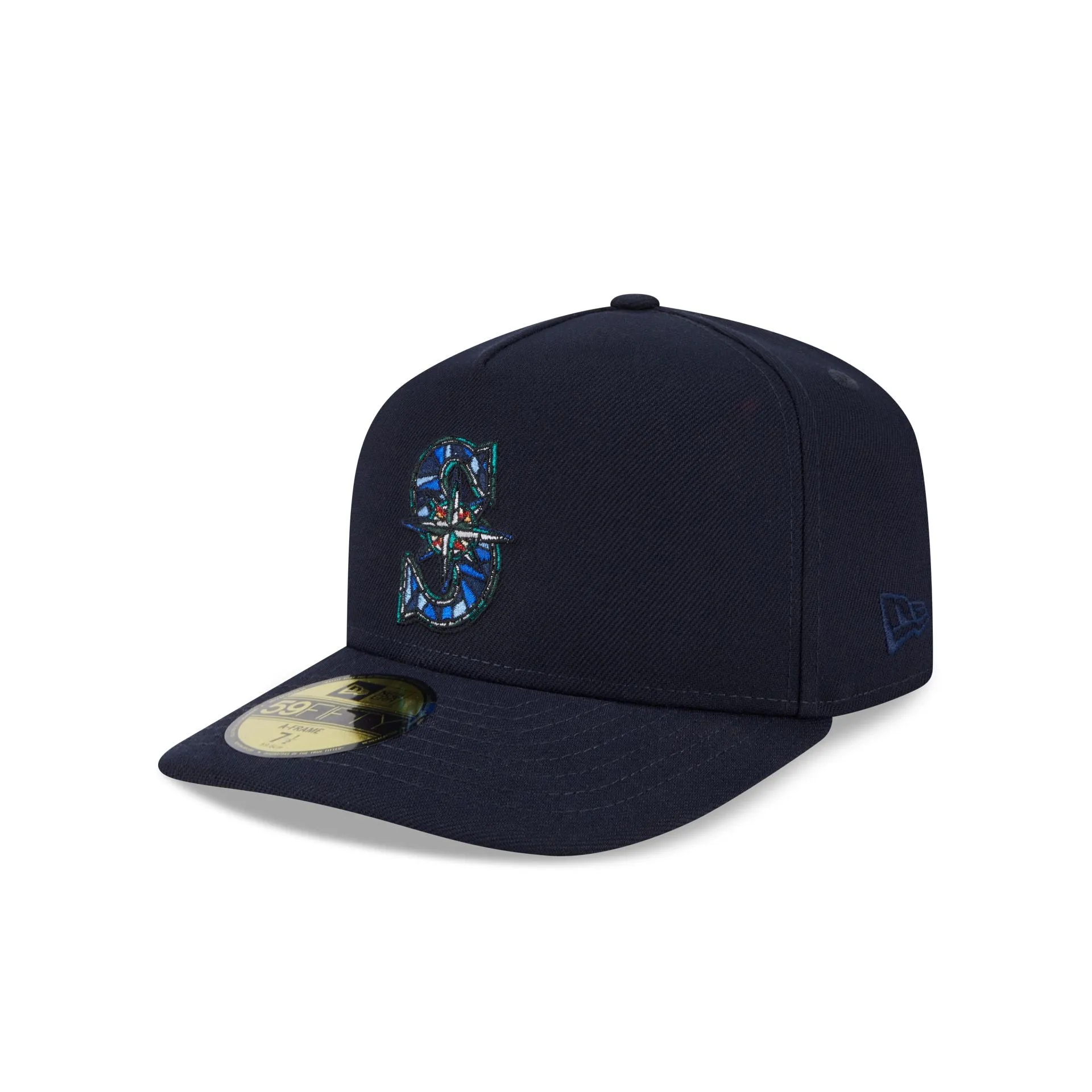 Seattle Mariners Stained Glass 59FIFTY A-Frame Fitted Hat sold by New Era