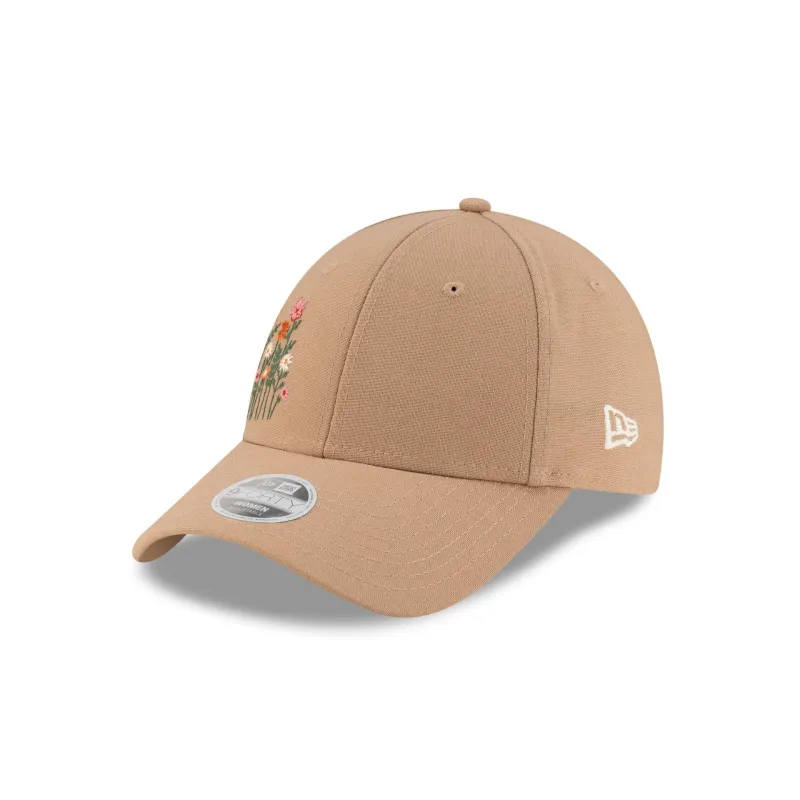New Era Cap Women's Floral Brown 9FORTY Snapback Hat sold by New Era