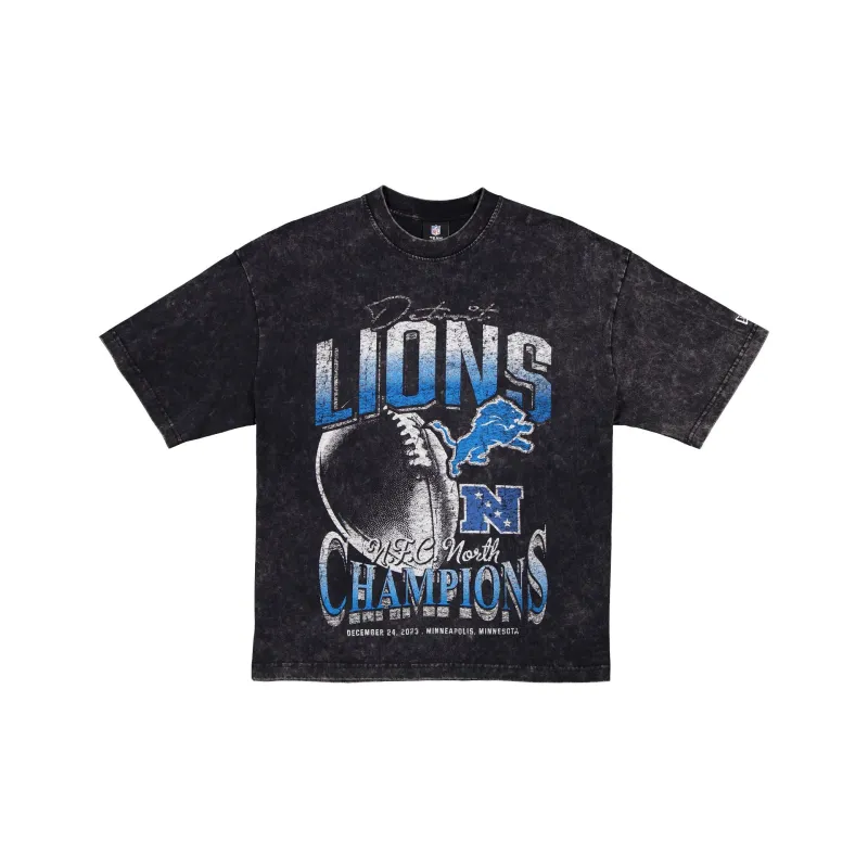 Detroit Lions 2023 NFC North Champions Sport Classics Black T-Shirt sold by New Era