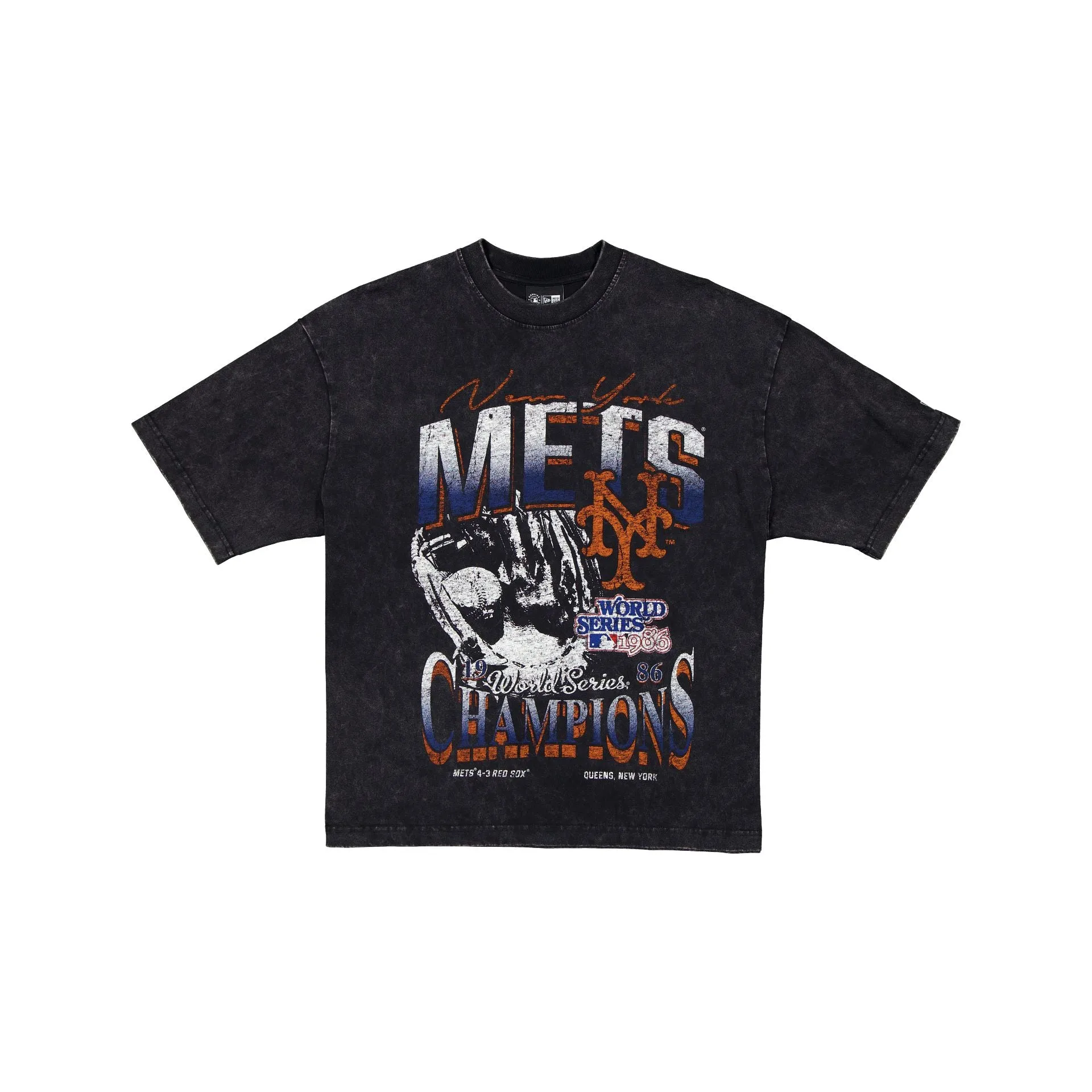 New York Mets 1986 World Series Champions Sport Classics Black T-Shirt sold by New Era
