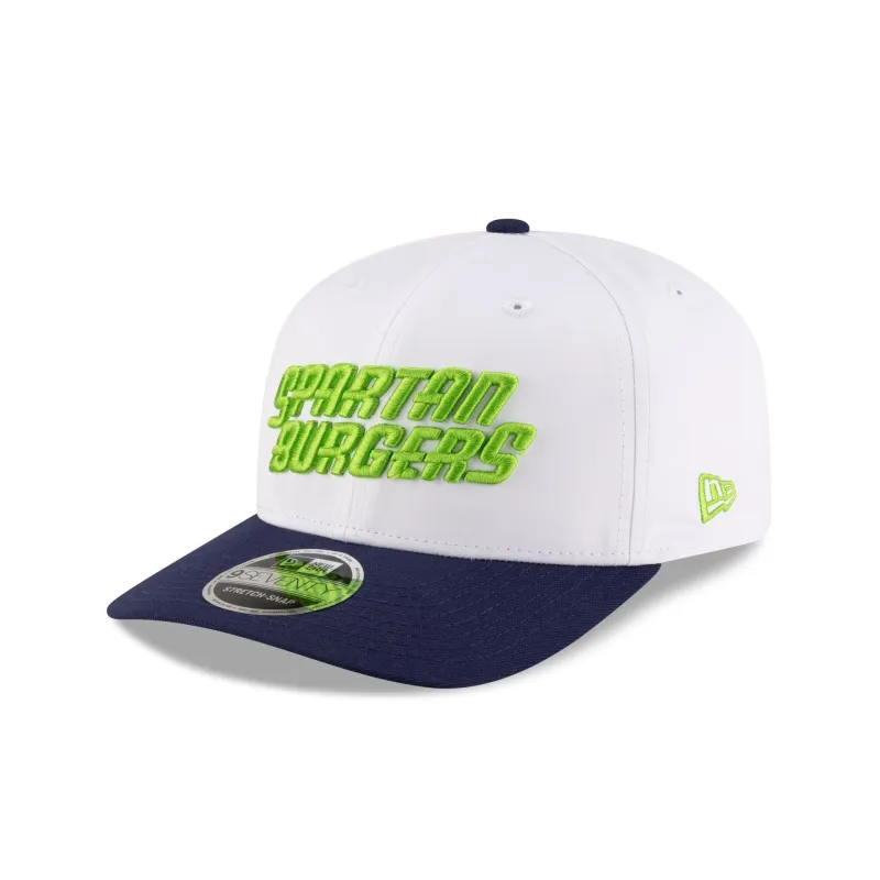 Hub City Spartanburgers Optic White 9SEVENTY Stretch-Snap Hat sold by New Era