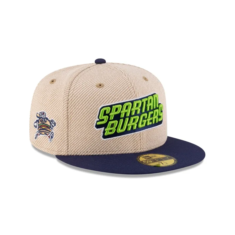 Hub City Spartanburgers Terry Heather Tan 59FIFTY Fitted Hat sold by New Era