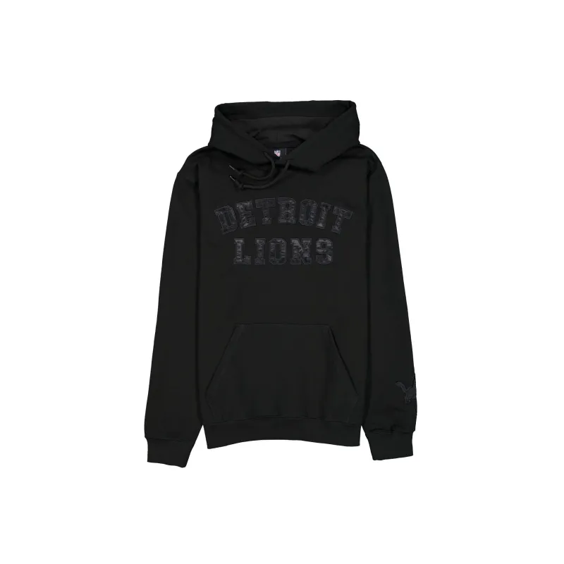 Detroit Lions Black on Black Logo Select Hoodie sold by New Era