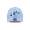 Athletics Pinstripe Linen 9FORTY M-Crown A-Frame Snapback Hat sold by New Era