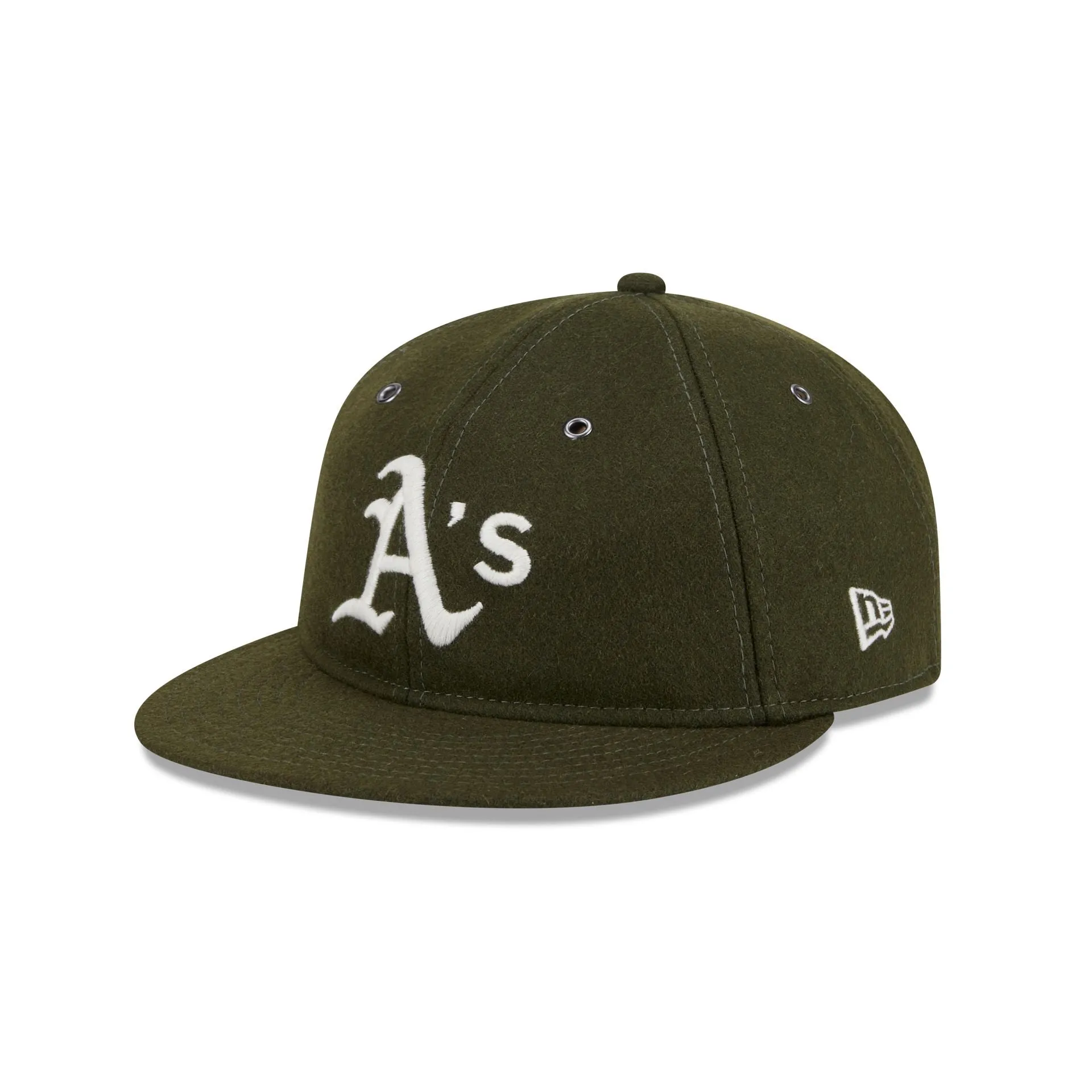 Athletics New Olive Wool Retro Crown 59FIFTY Fitted Hat sold by New Era