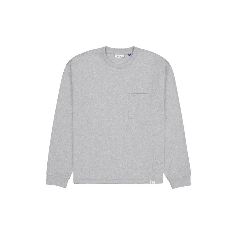 Aurora Heather Gray Long Sleeve Pocket T-Shirt made by New Era