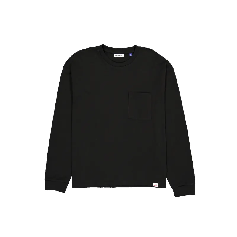 Aurora Black Long Sleeve Pocket T-Shirt made by New Era