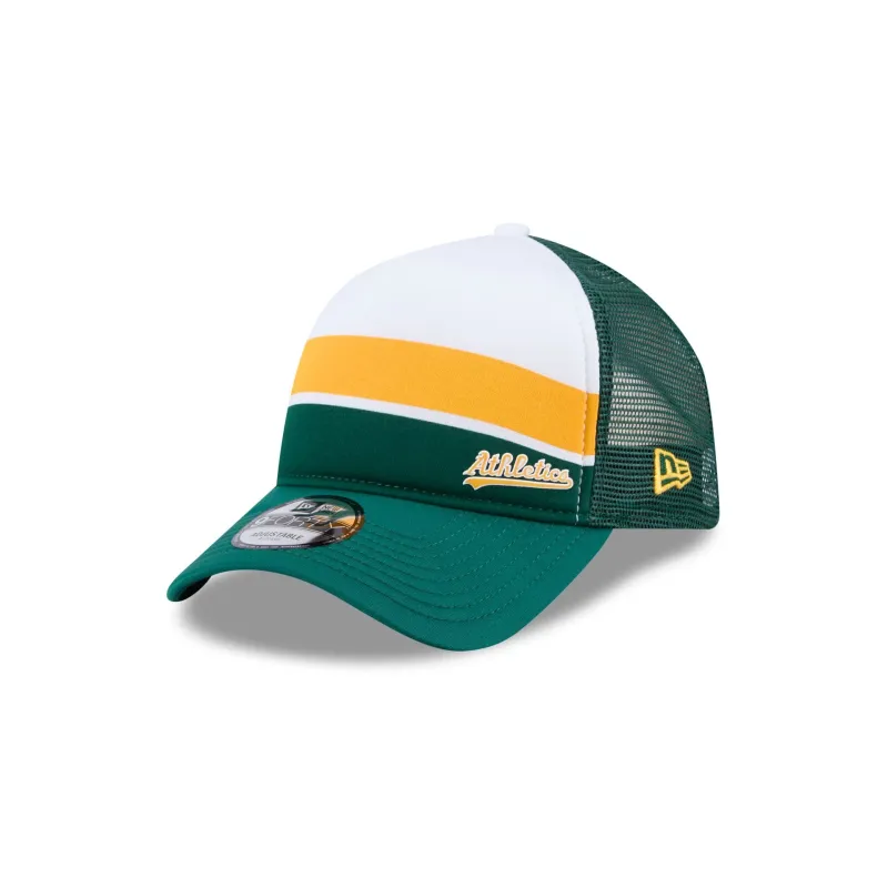 Athletics Color Block 9FORTY A-Frame Trucker Snapback Hat sold by New Era