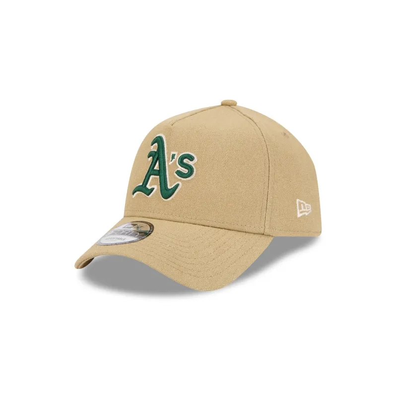 Athletics Logo Essentials Khaki 9FORTY A-Frame Snapback Hat sold by New Era