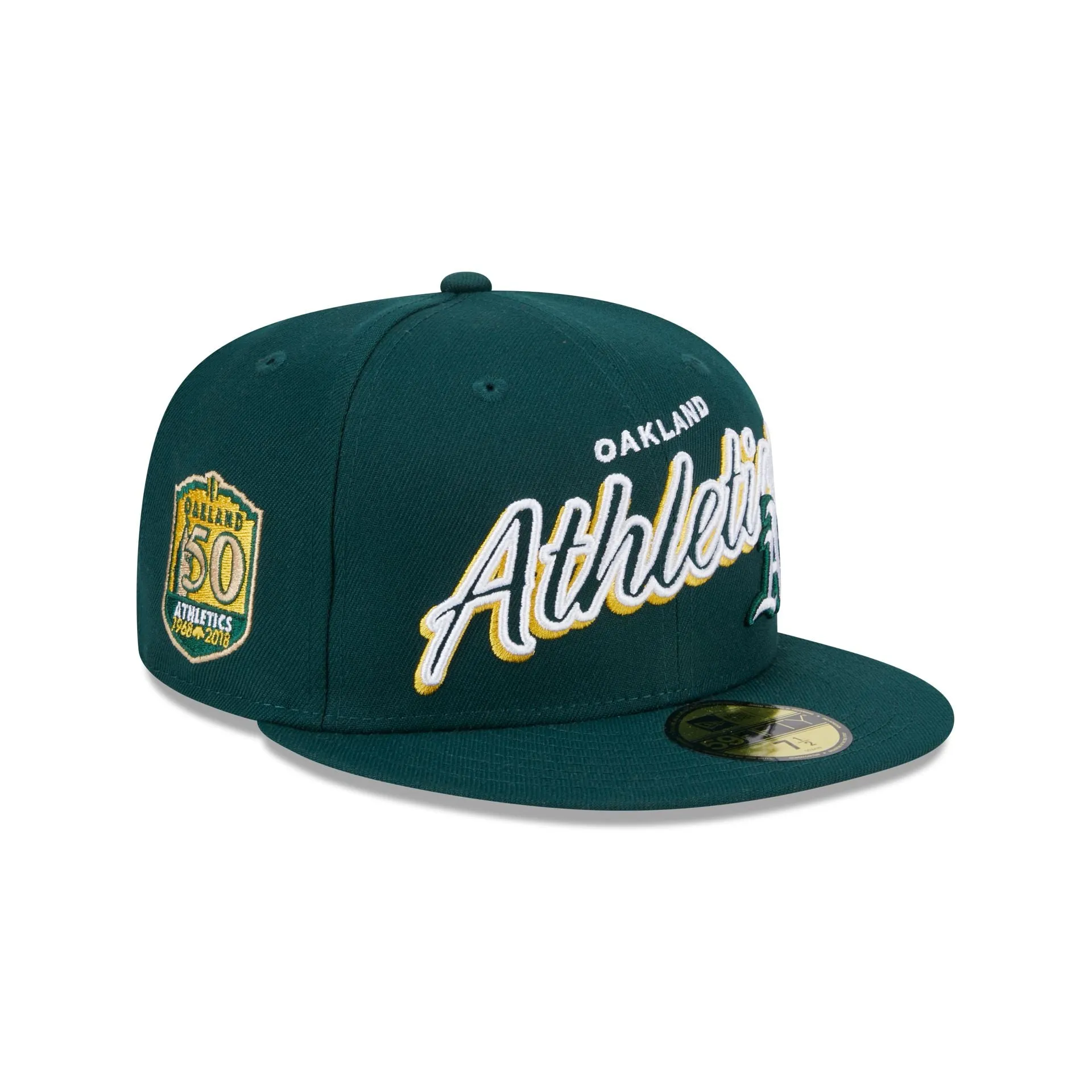 Athletics Script Sided 59FIFTY Fitted Hat sold by New Era