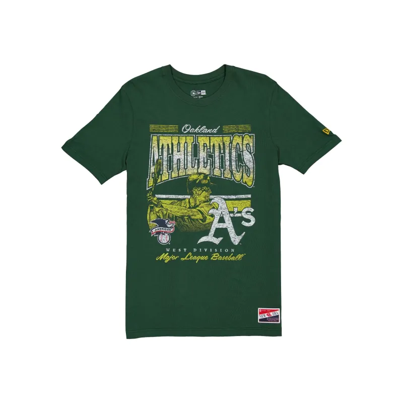 Athletics Throwback Distress T-Shirt sold by New Era