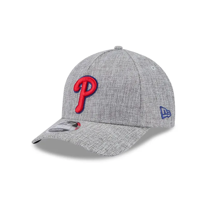 Philadelphia Phillies Cotton Weave Gray 9FORTY M-Crown A-Frame Snapback Hat sold by New Era