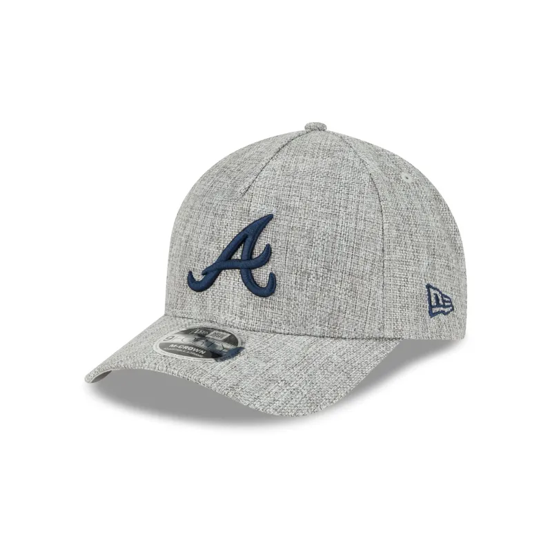 Atlanta Braves Cotton Weave Gray 9FORTY M-Crown A-Frame Snapback Hat sold by New Era
