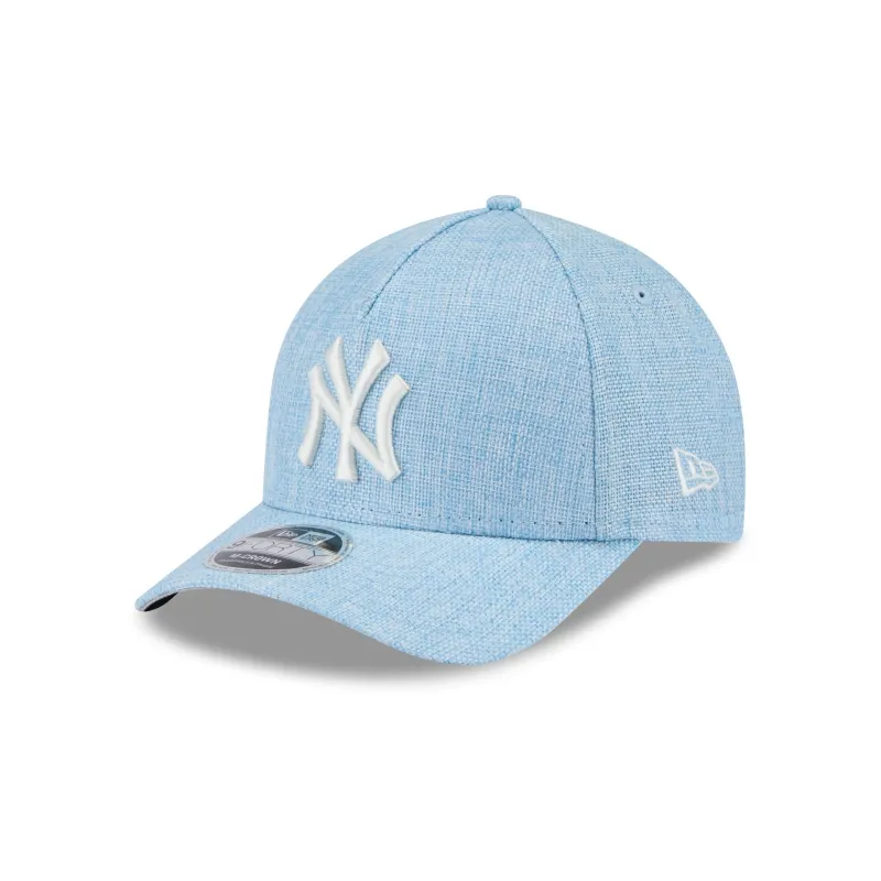 New York Yankees Cotton Weaver Blue 9FORTY M-Crown A-Frame Snapback Hat sold by New Era