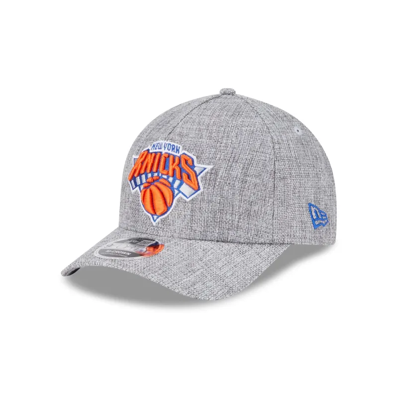 New York Knicks Cotton Weave Gray 9FORTY M-Crown A-Frame Snapback Hat sold by New Era