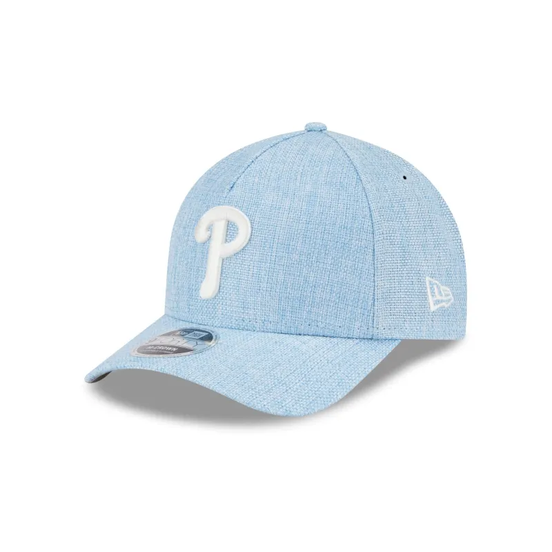 Philadelphia Phillies Cotton Weaver Blue 9FORTY M-Crown A-Frame Snapback Hat sold by New Era