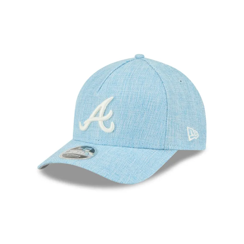 Atlanta Braves Cotton Weaver Blue 9FORTY M-Crown A-Frame Snapback Hat sold by New Era