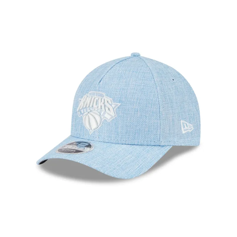 New York Knicks Cotton Weaver Blue 9FORTY M-Crown A-Frame Snapback Hat sold by New Era