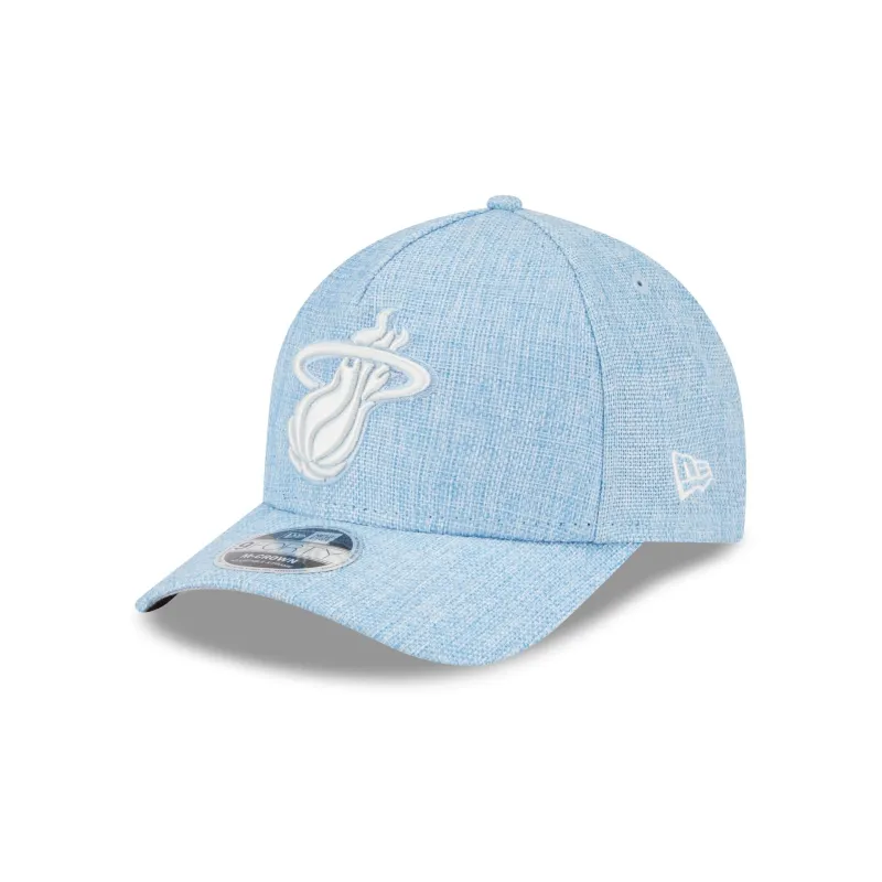 Miami Heat Cotton Weaver Blue 9FORTY M-Crown A-Frame Snapback Hat sold by New Era