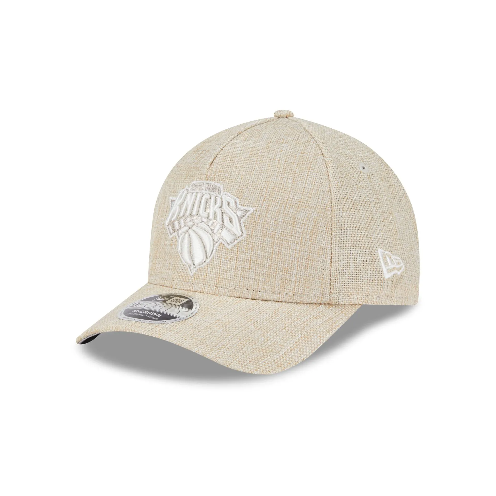 New York Knicks Cotton Weave Stone 9FORTY M-Crown A-Frame Snapback Hat sold by New Era