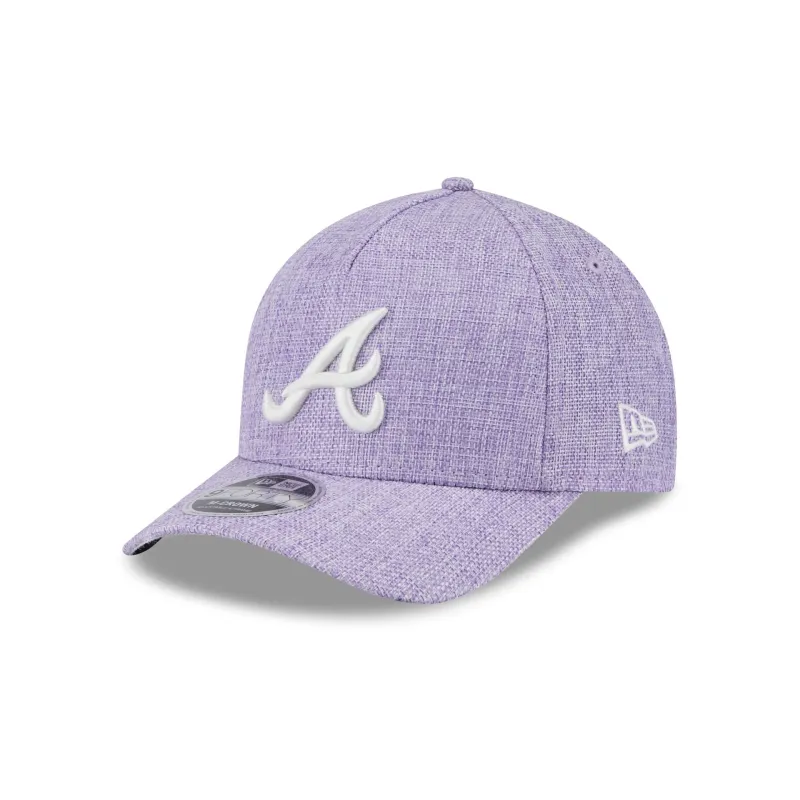 Atlanta Braves Cotton Weave Purple 9FORTY M-Crown A-Frame Snapback Hat sold by New Era