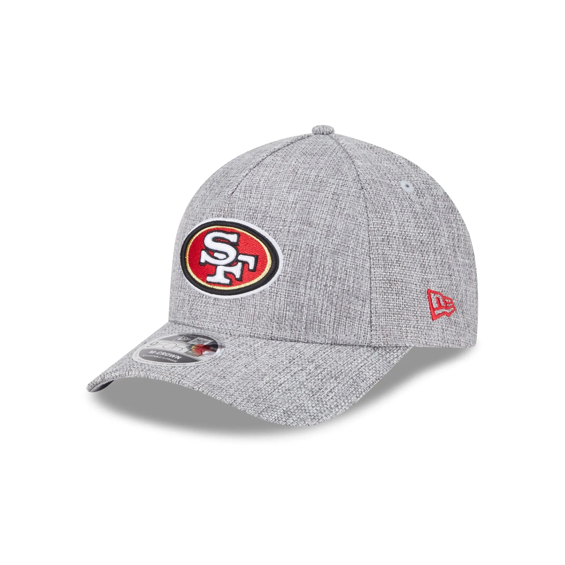 San Francisco 49ers Cotton Weave Gray 9FORTY M-Crown A-Frame Snapback Hat sold by New Era