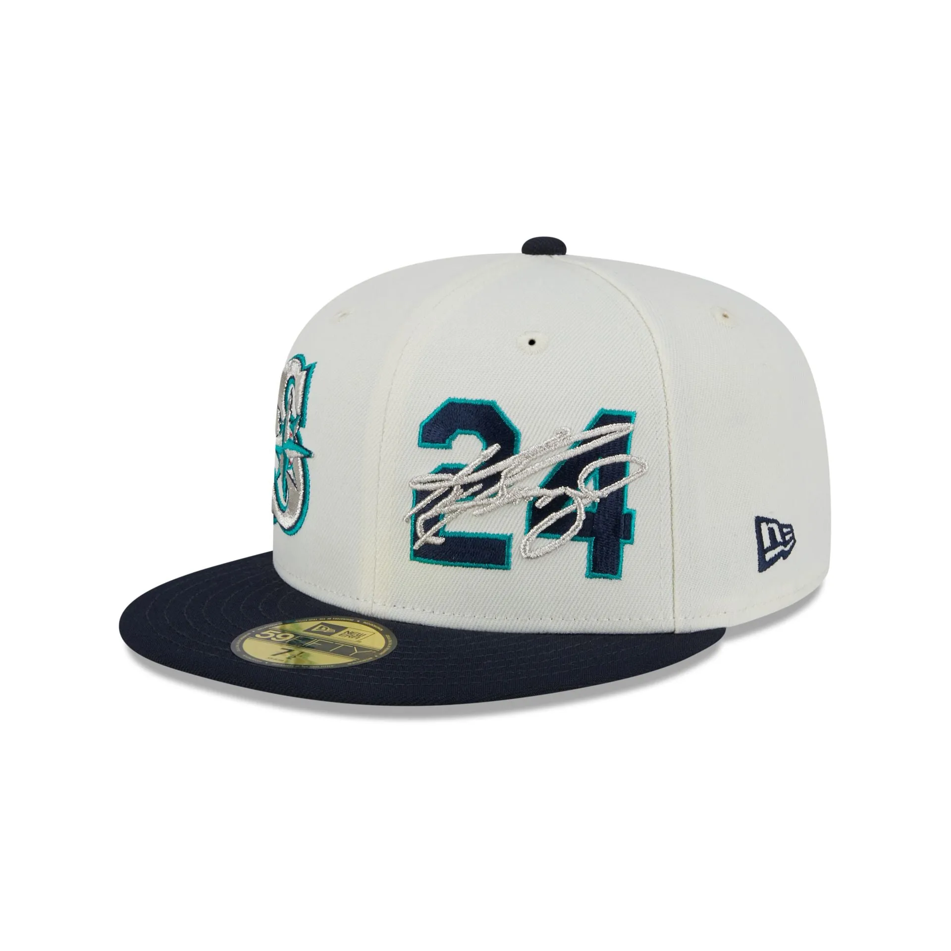 Seattle Mariners Ken Griffey Jr. Chrome White 59FIFTY Fitted Hat sold by New Era
