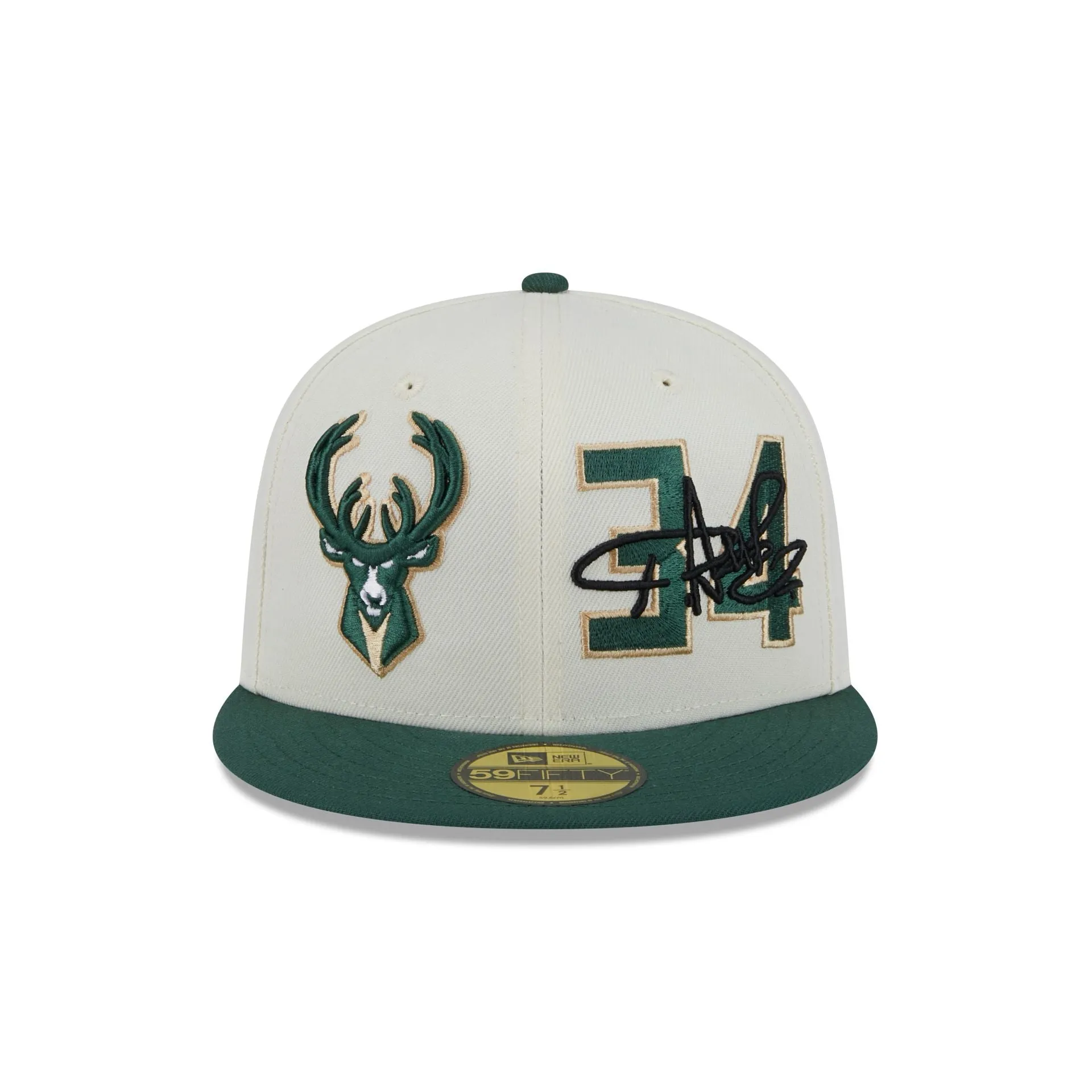 Milwaukee Bucks Giannis Antetokounmpo Chrome White 59FIFTY Fitted Hat sold by New Era product image thumbnail 2