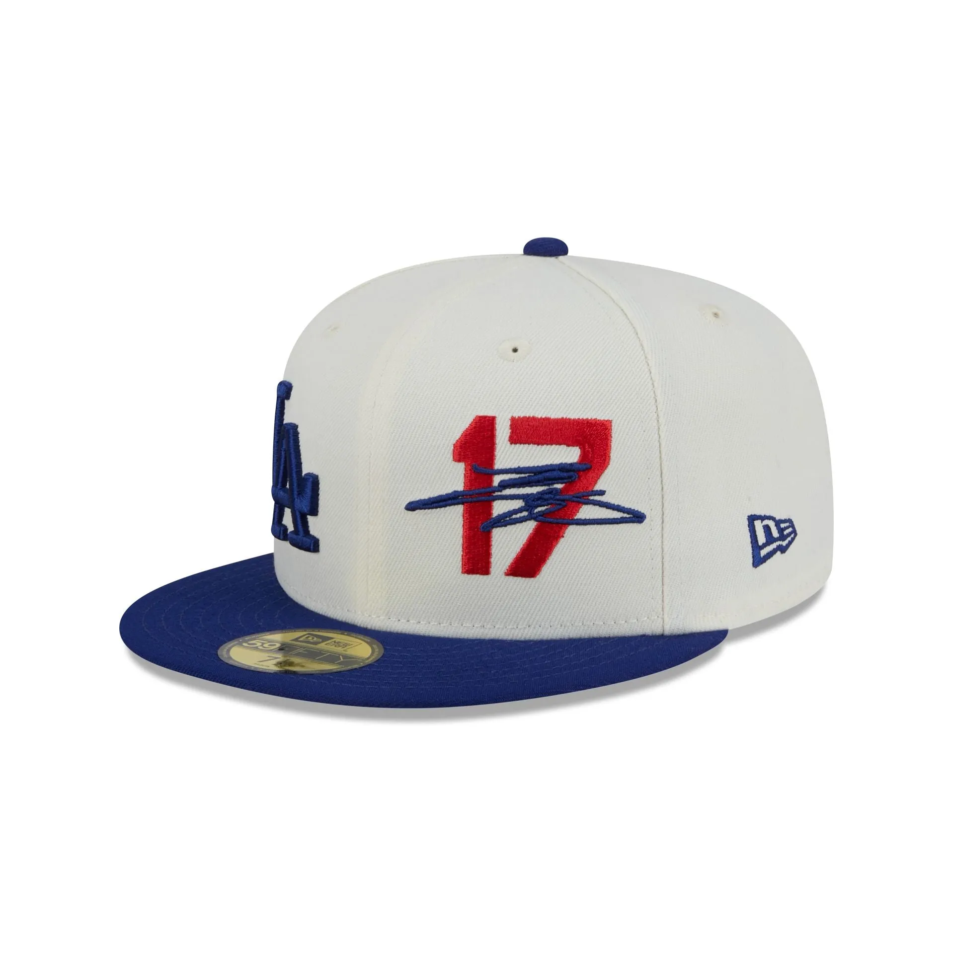 Los Angeles Dodgers Shohei Ohtani Chrome White 59FIFTY Fitted Hat sold by New Era
