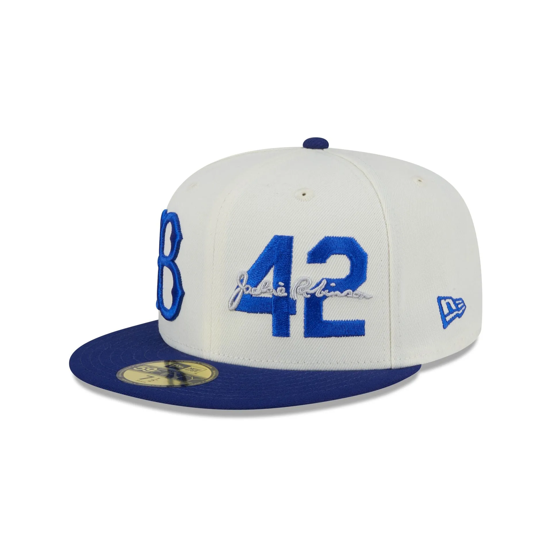 Brooklyn Dodgers Jackie Robinson Chrome White 59FIFTY Fitted Hat sold by New Era