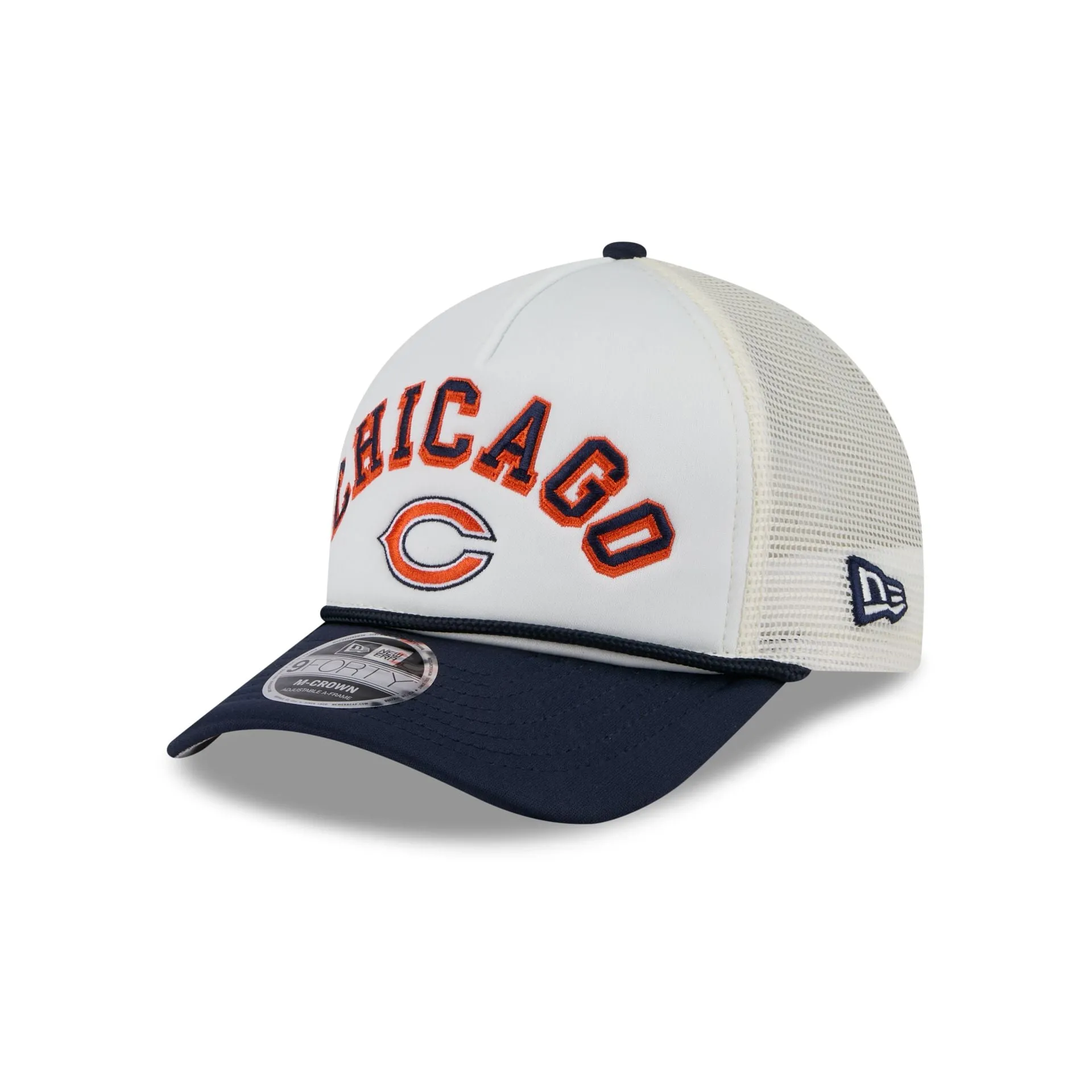 Chicago Bears Chrome Arch 9FORTY M-Crown A-Frame Trucker Hat sold by New Era