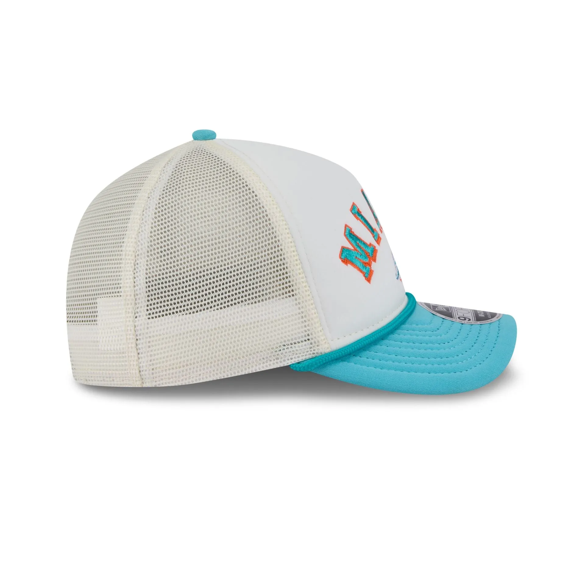 Miami Dolphins Chrome Arch 9FORTY M-Crown A-Frame Trucker Hat sold by New Era product image thumbnail 5