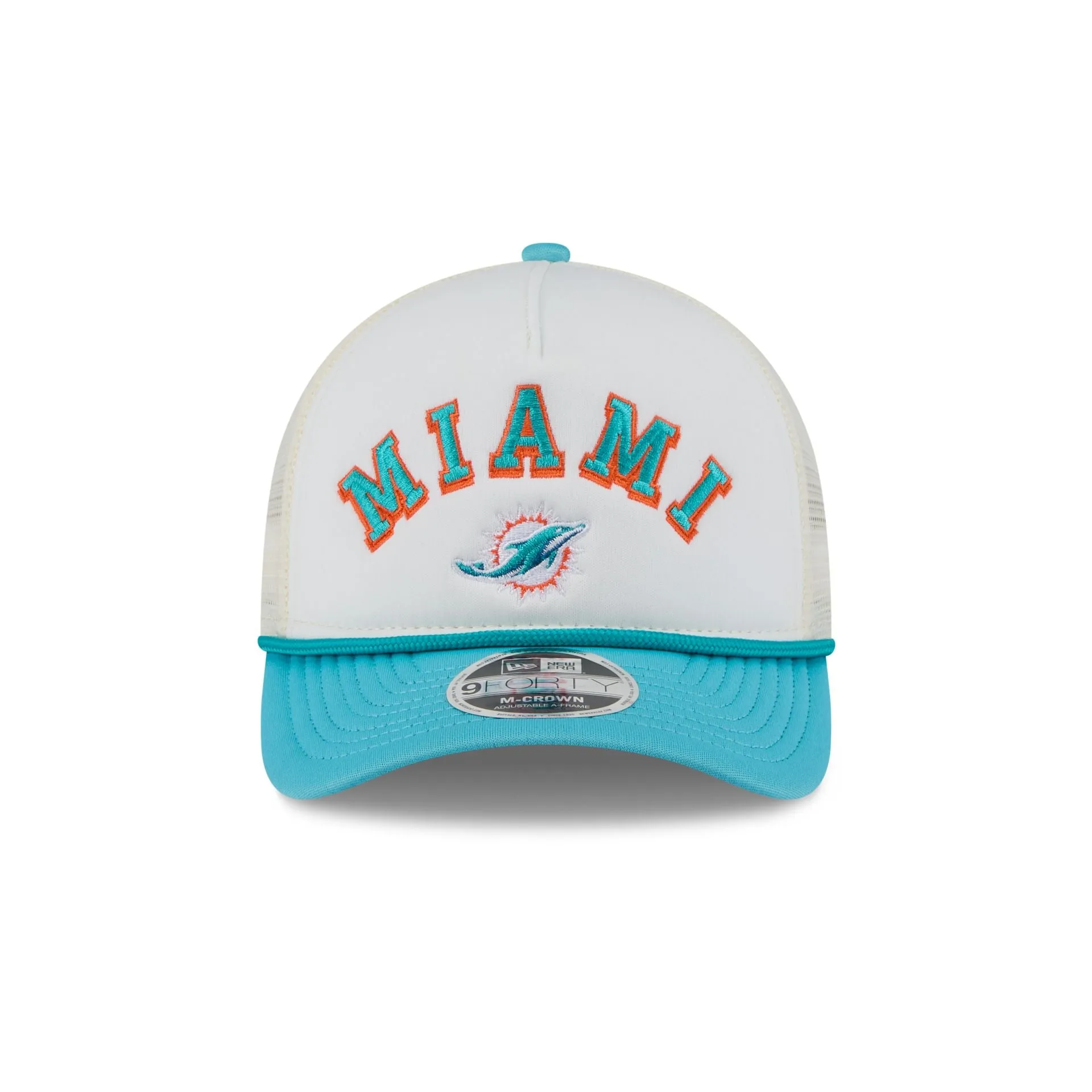 Miami Dolphins Chrome Arch 9FORTY M-Crown A-Frame Trucker Hat sold by New Era product image thumbnail 2